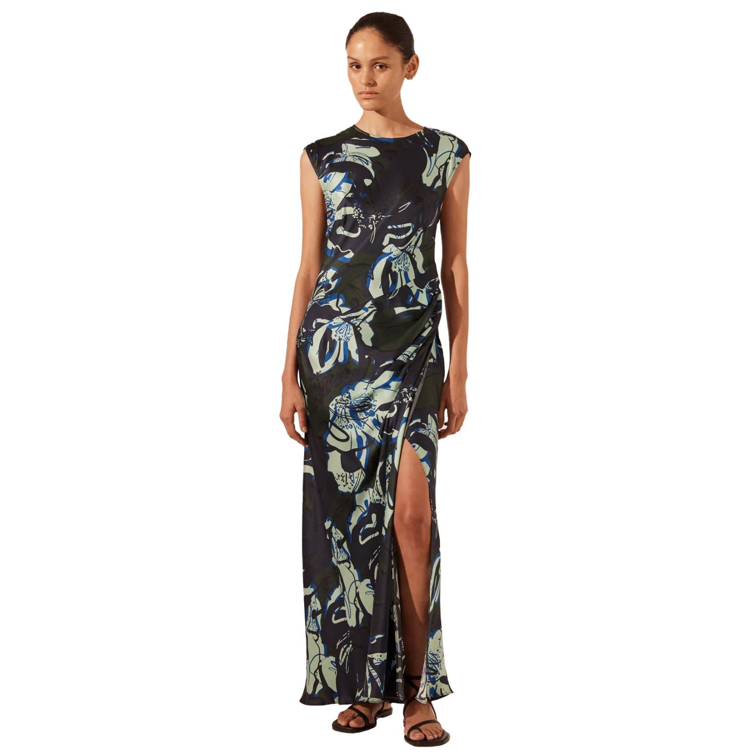 Shona Joy Franco Silk Side Split Maxi Dress